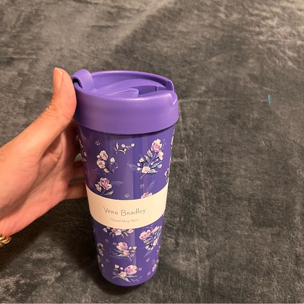 NWT Vera Bradley Lavender Floral Travel Mug